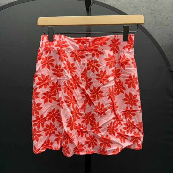 Mi Ami Pink Red Floral Mini Skirt - Picture 1 of 5